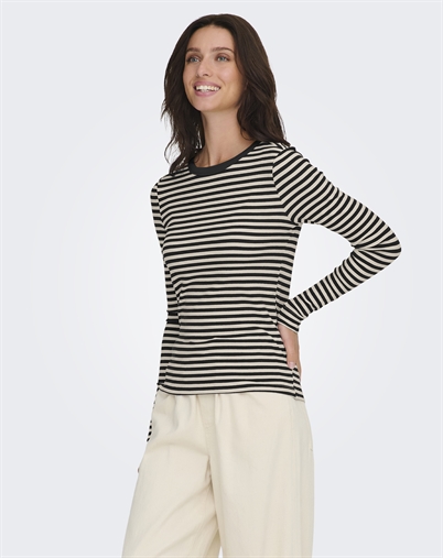 Only - ONLElene L/S Fitted Langærmet Trøje - Black/Birch